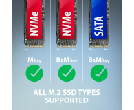 Axagon ADM2-AM USB-A 10Gbps - M.2 NVMe & SATA SSD adapter - 1485416 - zdjęcie 3